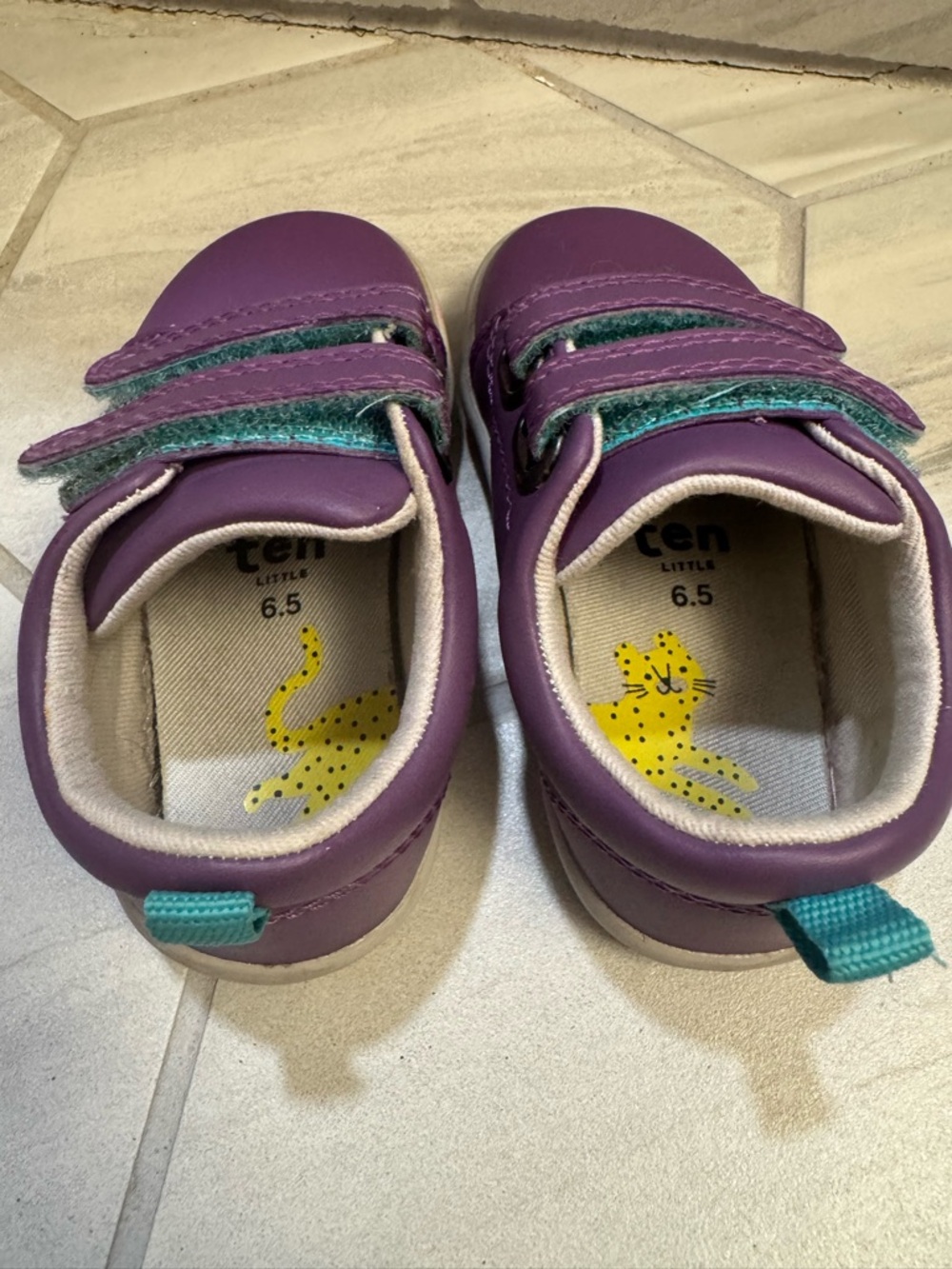 Ten Little Purple Velcro Sneakers for Toddler - Picture 3 of 5